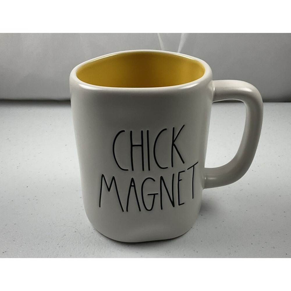 Rae Dunn Chick Magnet Mug Yellow Interior Artisan Collection by Magenta Ceramic